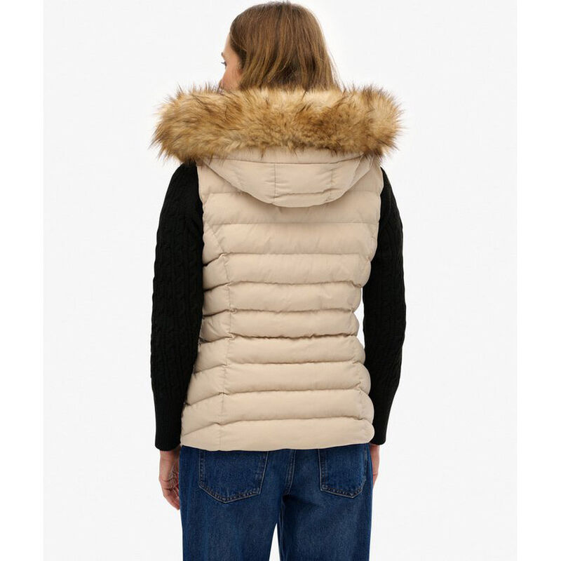 Superdry Fuji Faux Fur Hooded Gilet image number 1